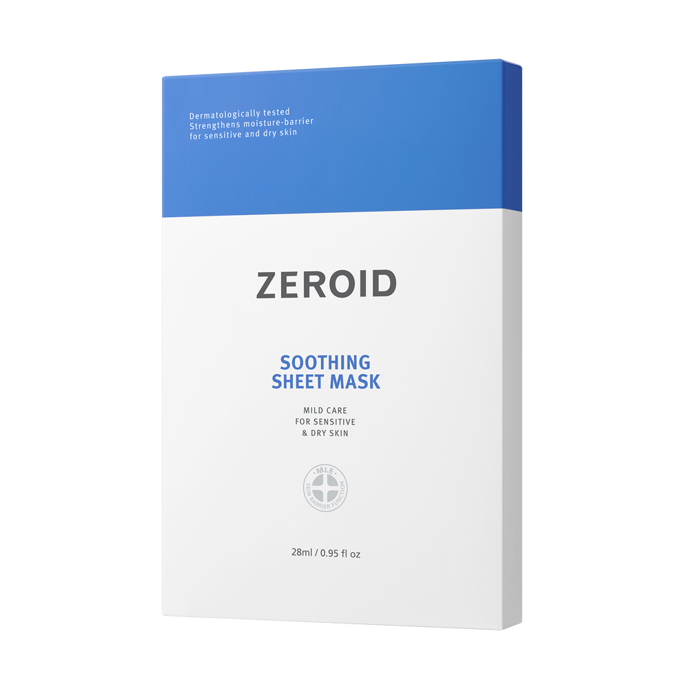 Набор тканевых масок для сухой и чувствительной кожи лица ZEROID Soothing, 28 мл (5шт)