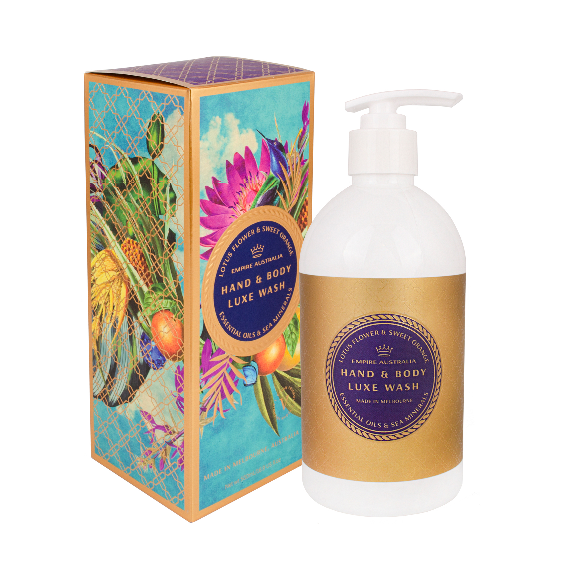 Гель для душа EMPIRE AUSTRALIA с маслами цветка лотоса и сладкого апельсина, "SAPPHIRE COAST", 500 м