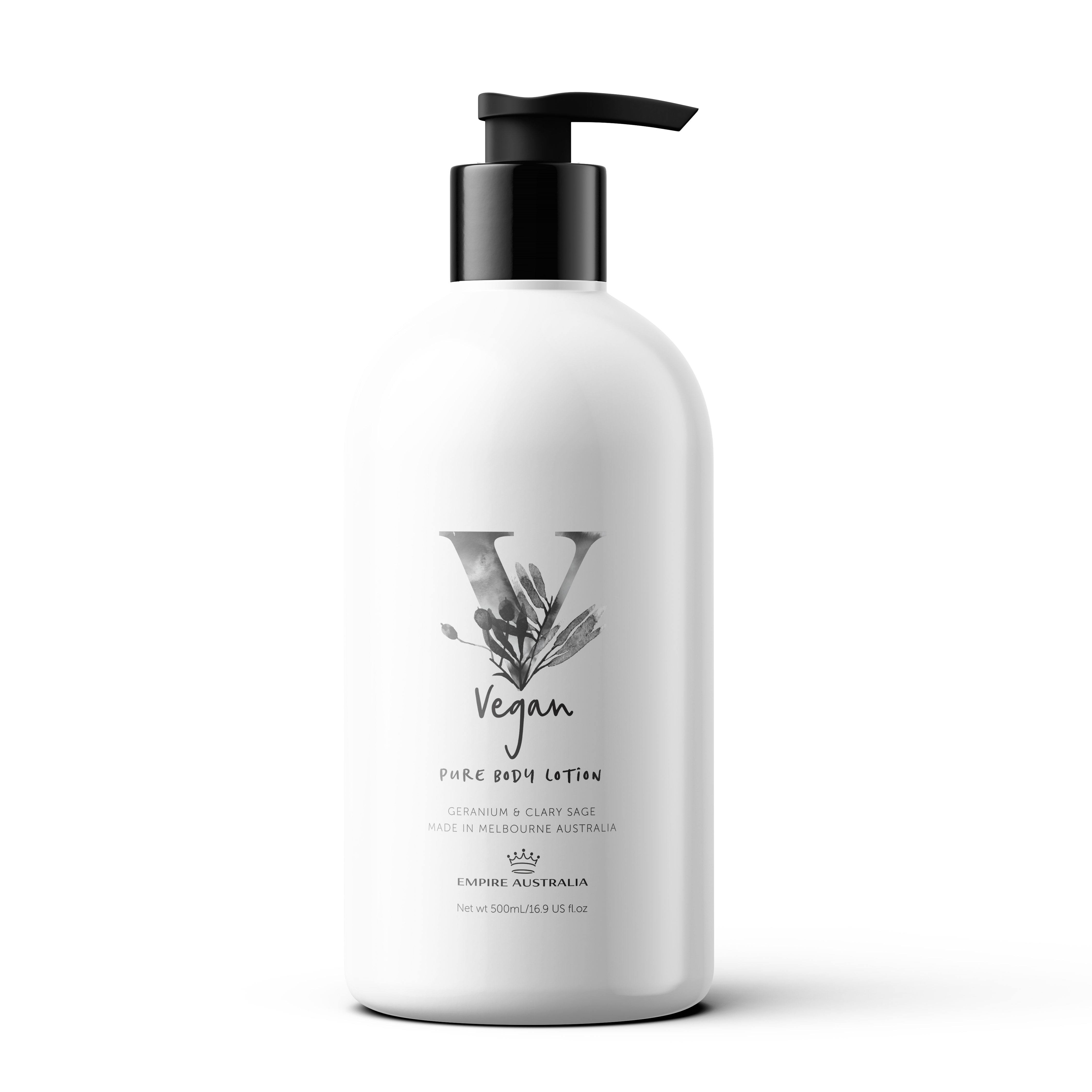 Лосьон для тела EMPIRE AUSTRALIA с маслами герани и мускатного шалфея, "VEGAN", 500 мл