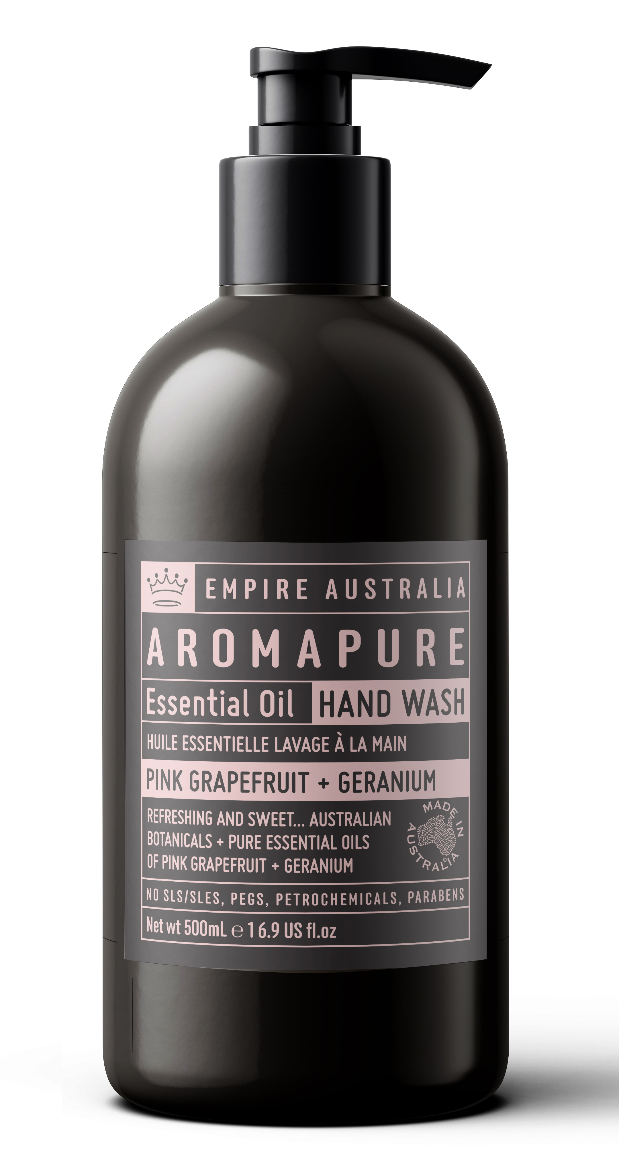 Жидкое мыло для рук EMPIRE AUSTRALIA с маслами розового грейпфрута и герани, "AROMAPURE", 500 мл 