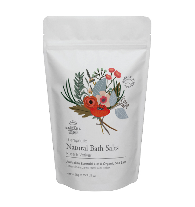 Соль для ванны EMPIRE AUSTRALIA с маслами розы и ветивера, "THERAPEUTIC SERIES", 1 кг